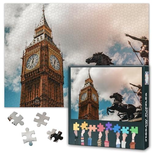 Image of Big Ben Jigsaw Puzzles 1000 Pieces, London Puzzles for Adults 1000 Pieces, Challenging Puzzle Perfect for Game Nights, Finished Jigsaw Puzzle Size 50x70cm