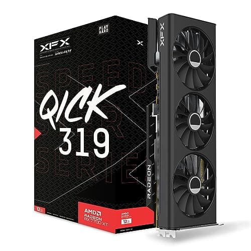 Image of XFX SPEEDSTER QICK319 RADEON RX 7700 XT BLACK Gaming Graphics Card with 12GB GDDR6 HDMI 3xDP, AMD RDNA™ 3 (RX-77TQICKB9)