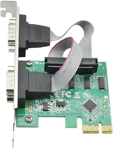 Image of Multibao PCI-Express 2 ports Serial Card, Dual Port Serial RS-232 DB9 COM Card for Desktop PC