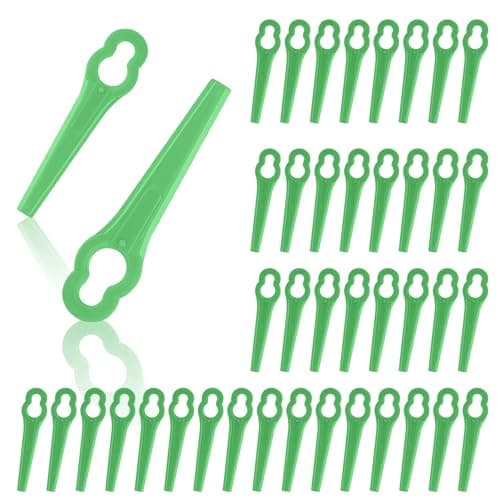 Image of OFFCUP Plastic Grass Trimmer Blades, 110 Pcs Replacement Plastic Blades, 83 mm Lawn Mower Cutting Blades for Einhell GC-CT 18/24 Li、Bosch ART23 LI Accutrim Easytrim Accu Dark Freen