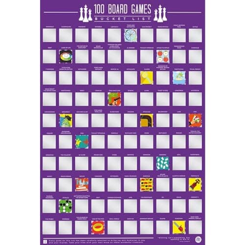 Image of Gift Republic 1 Board Games Bucket List Poster, Purple