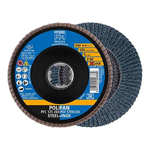 Image of PFERD Polifan serrated washer, pack of 10, 125 mm, Z60, X-Lock (22.23 mm), PSF Steelox, 67666126 – for high cost-effectiveness thanks to aggressive cutting with good service life