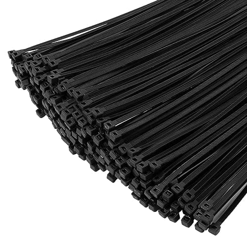 Image of XINGO Black Cable Ties Pack of 1000, 300mm x 4.8mm, Premium Nylon Durable Zip Ties, Self-Locking UV Resistant Nylon Plastic Wire Ties for Indoor and Outdoor
