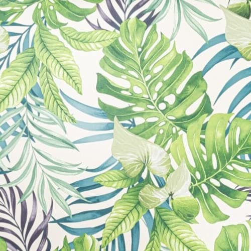 Image of SOPHIE LAURENCE Tropical Green Leaves Wallpaper - Teal Jungle Forest Palm Leaf - Solid Thick Heavy Duty Designer Textured Wallpaper