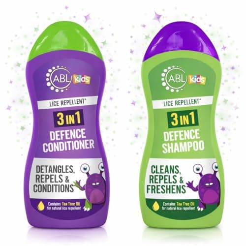 Image of 3 in 1 Head Lice Repellent Kids Shampoo & Conditioner | Head Lice Repellent Defence Treatment | Contains Tea Tree for a Natural Repellent