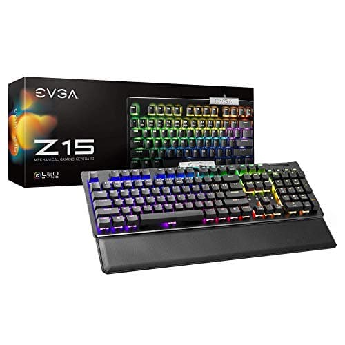 Image of EVGA Z15 RGB Gaming Keyboard, RGB Backlit LED, Hotswappable Mechanical Kaihl Speed Bronze Switches (Clicky), 822-W1-15US-KR