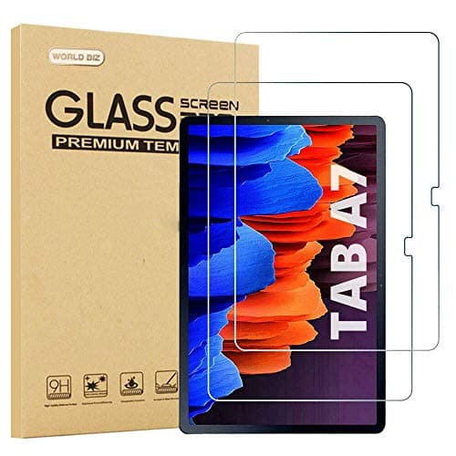 Image of World biz [2-Pack] Screen Protector for Samsung Galaxy Tab A7 10.4 inch 2020 SM-T500/T505/T507 tablet, Tempered Glass, 9H Hardness, Shatterproof, High Definition for Galaxy Tab A7 10.4''
