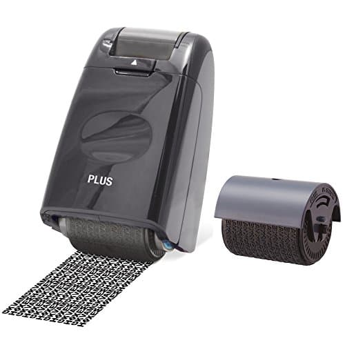 Image of Plus Japan Guard-Your-ID Camouflage Self Inking Roller Stamp & Refill Pack, Assorted Colour