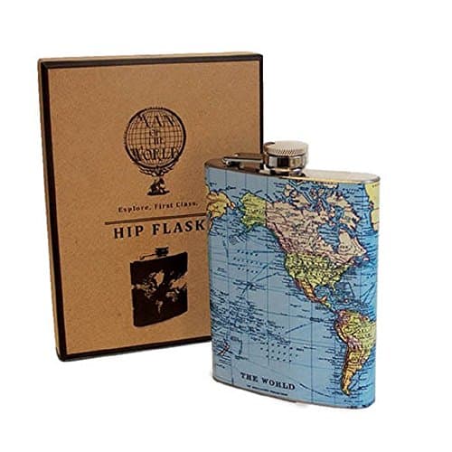 Image of Man of The World Map Hip Flask
