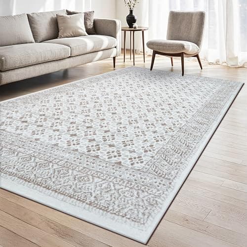 Image of homeart Traditional Area Rug – Super Soft & Sustainable Woven Neutral Carpet with Classic Timeless Design Durable Indoor Rug for Living Room Bedroom & Kitchen Kid & Pet Friendly Weave Beige 200x290