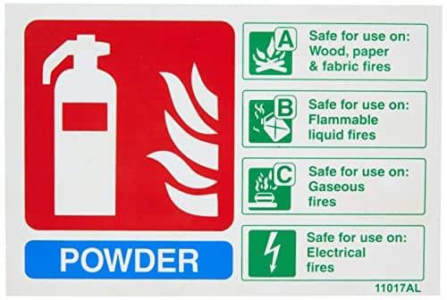 Image of V Safety Powder Id Fire Extinguisher Sign - 150mm x 100mm - 1mm Rigid Plastic