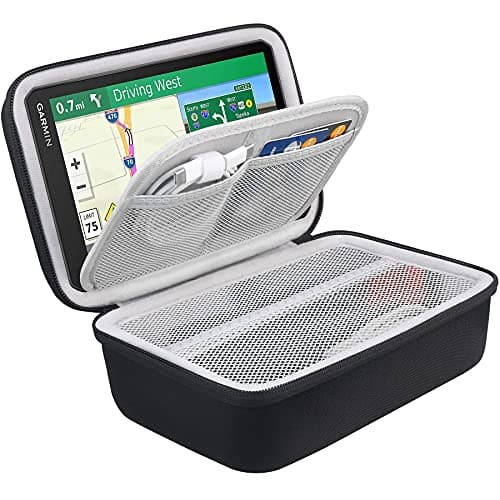 Image of BOVKE Hard GPS Case for 6-7 Inch TomTom Sat Nav Go Advanced Professional 2nd generation Camper Max 2nd gen Classic 2nd Navigator Expert Discover 6200, Garmin DriveSmart 76 66, Dezl LGV 710, Black+Grey