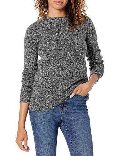 Image of Amazon Essentials Women's Classic-Fit Soft Touch Long-Sleeve Crewneck Sweater, Charcoal, Medium