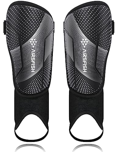 Image of AirsFish Shin Pads Boys CE Certified Kids Shin Pads with Ankle Protection,High Strength Shin pads,Breathable Non Slip Extended Adjustable Straps,Protective Football Equipment for Boys and Girls