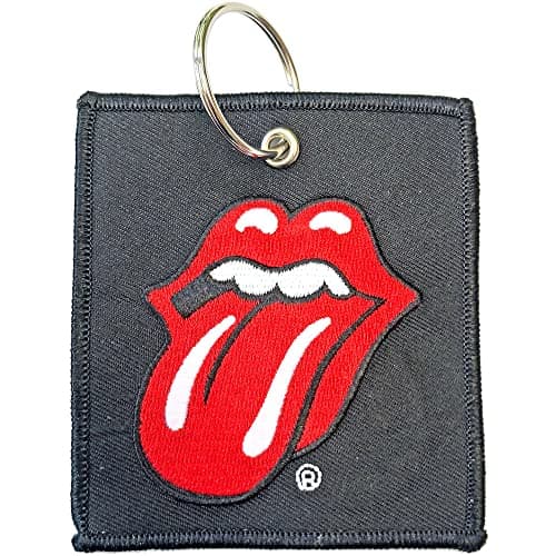 Image of The Rolling Stones Keyring Classic Tongue Band Logo Embroidered Official