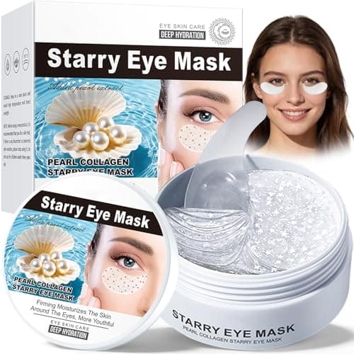 Image of Under Eye Gel Patches for Dark Circles and Puffy Eyes - 30 Pairs Collagen Hydrogel Eye Mask, Anti Aging Treatment for Wrinkles & Fine Lines, Hydrating Skincare for Men & Women (Pearl)