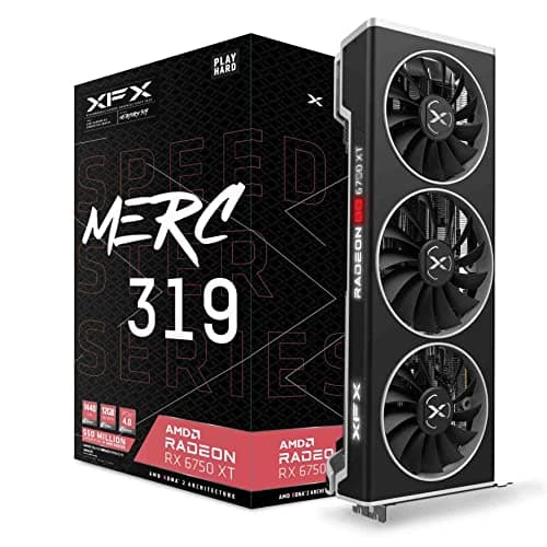 Image of XFX SPEEDSTER MERC319 RADEON RX 6750XT BLACK Gaming Graphics Card with 12GB GDDR6 HDMI 3xDP, AMD RDNA™ 2 (RX-675XYTBDP)
