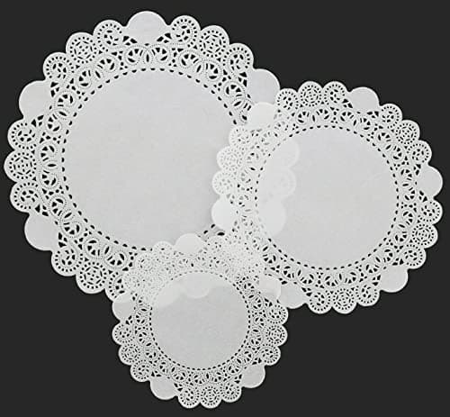 Image of TRTO 19cm 250Pcs Lacette White Round Paper Lace Doyleys Doylies Easy To Use