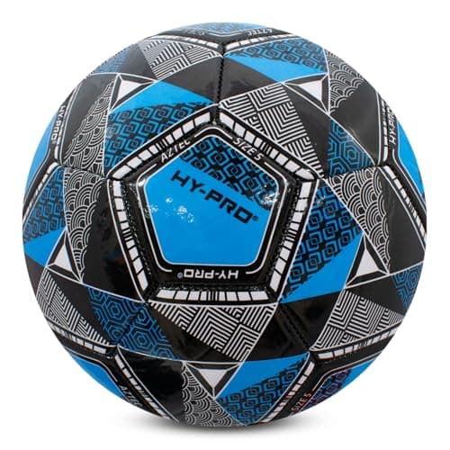 Image of Hy-Pro Aztec Football - Size 5 with PVC Grip - Ideal for Training & Matches in All Weather Conditions, Blue
