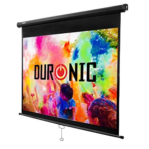 Image of Duronic Projector Screen MPS90 BK, Manual Projection Screens, 90” Pull Down Movie Screen, 4:3 Ratio Home Theatre Cinema Screen, Ideal for Home, Classroom, Office Presentations