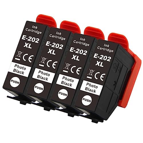 Image of Go Inks 4 Photo Black Ink Cartridges to replace Epson 202XLPBk Compatible/non-OEM for Epson Expression Photo Printers
