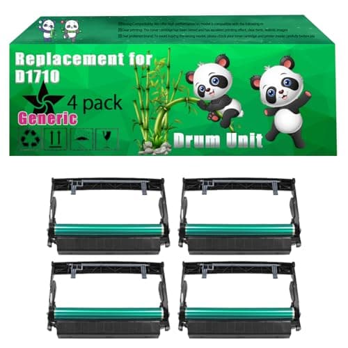 Image of Replacement D1710 Drum Unit Compatible for Dell 1700 1700 n 1710 1710 n P 1700 P 1700 n P 1700 Series Printers, Up to 30000 Pages, Vivid Colors, Contains Chip (4 Pack Black)