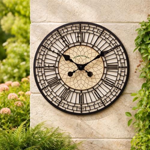 Image of Homezone Large Outdoor Wall Clock 30cm Big Ben Clock Face Roman Numerical Indoor Outdoor Clock Large Garden Clocks Outdoor Waterproof Quartz Battery Operated Big Ben Clock Replica