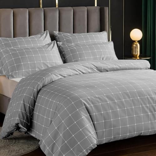 Image of Lazzaro King Size Duvet Cover Sets Premium Microfiber Kingsize Duvet Cover Sets Ultrasoft Hypoallergenic Reversible Quilt Cover Bedding Set With Zipper Closure
