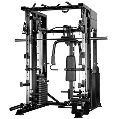 Image of Strongway® Multi Gym Smith Machine with Weights 177KG Weight Stack Included - Multifunction Home Gym Dual Cable Pulley Dip Station Pull Up Bar Strength Training