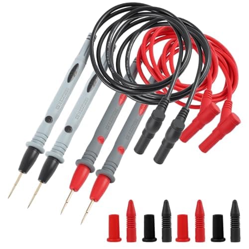Image of 2 Pack Silicone Test Leads Multimeter Probes with Gold Plated Tips, 48 Inch Flexible Multi Meter Leads CAT III 1000V CAT IV 600V 20A Compatible with Digital Multimeters and Clamp Meters
