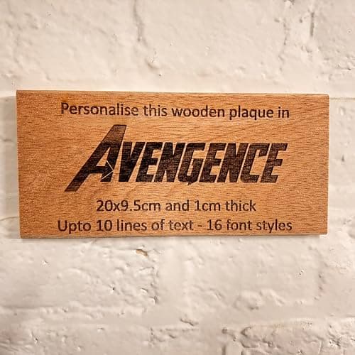 Image of Cutncraft Designs Personalised wooden plaque/sign bespoke childs bedroom door/custom text - Avengence Font (20x9.5 cm / 8x3.7 inch)