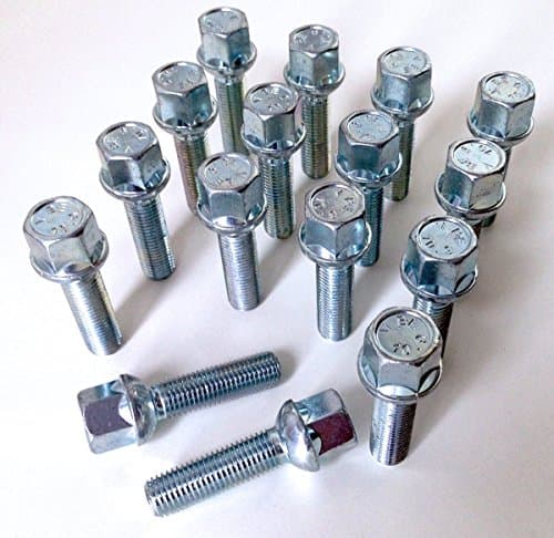 Image of Set of 16 alloy wheel bolts M12 x 1.5 thread 40mm long, radius seat, 17mm Hex suitable for Mercedes