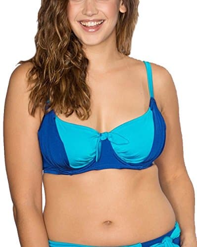 Image of Pour Moi? Women's 27002 Bahamas Underwired Bikini Top, Blue (Blue/Aqua), 32G