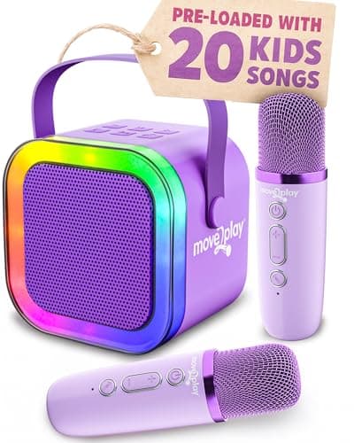 Image of Move2Play, Karaoke Machine for Kids | Includes 20+ Kid Songs | 2 Microphones | Connect with Bluetooth | 3, 4, 5, 6, 7+ Year Old Gift | Toy for Girls, Boys, & Toddler | Birthday Present