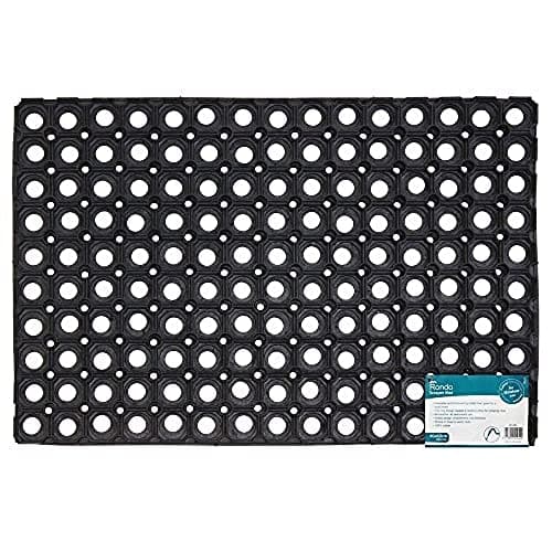 Image of JVL Rubber Ring Heavy Duty Outdoor Entrance Door Mat 40 x 60 cm