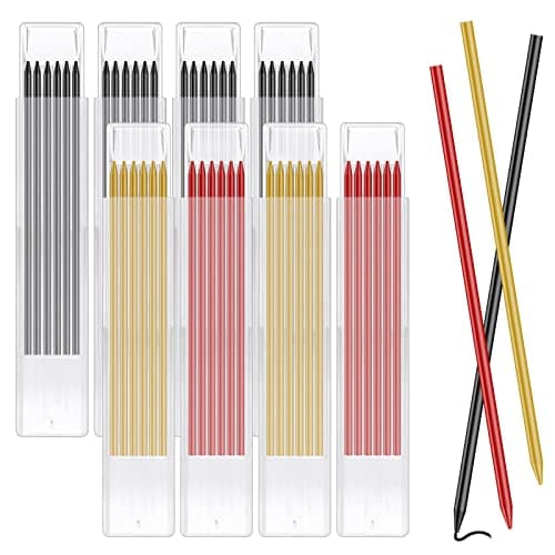 Image of 48Pcs Pencil Refills for Tracer/Pica Pencil, 2.8mm Solid Carpenters Pencil Refills Replacement, Deep Hole Marker, Waterproof Pencils Lead Refill for Woodwork Construction Building (3 Colors) ﻿