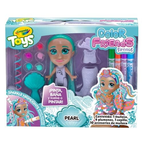 Image of CRAYOLA Colour 'n' Style Mermaid Friends: Pearl | Colour & Style Your Own Mermaid, Again and Again! (Includes Magic Dry-Erase Pens) | Ideal For Kids Aged 3+
