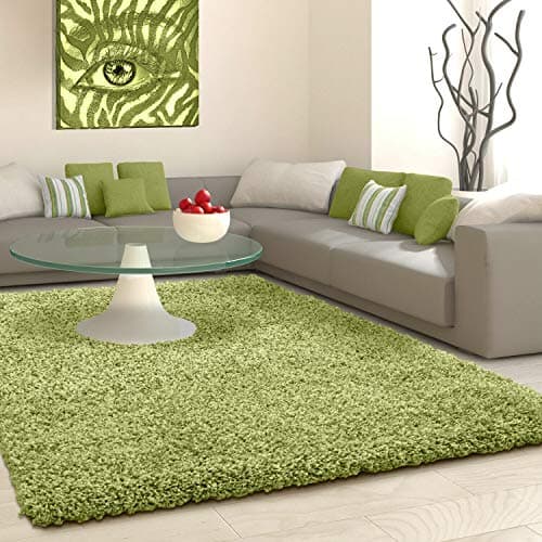 Image of viceroy bedding SHAGGY RUG Rugs Living Room Large Soft Touch 5cm Thick Pile Modern Bedroom Living Room Area Rugs Non Shed (Green, 160cm x 230cm (5.5ft x 7.5ft))