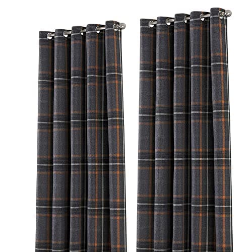 Image of Riva Paoletti Aviemore Eyelet Curtains, Rust, 168 x 137cm