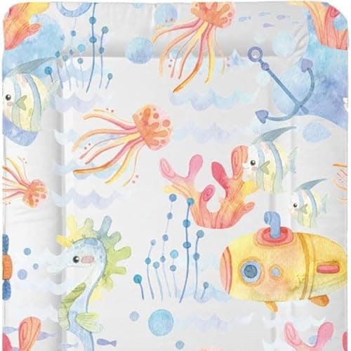 Image of Sunnybabies Under The Ocean Sea Baby Changing Mat Pad Girls Boys Unisex Soft Padded Deluxe