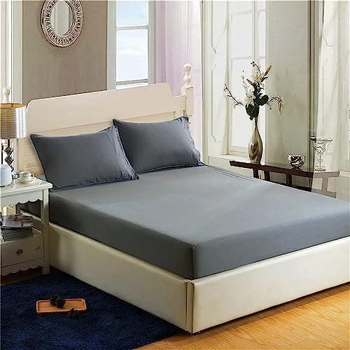 Image of Filo Magico 200 Thread Count 100% Egyptian Cotton Fitted Sheet - 16"/40cm Extra Deep Fitted Bed Sheet - Luxury Ultra Soft Bottom Sheet - Deep Pocket Stretches Up to 16" (Charcoal, King), FM-40-FS