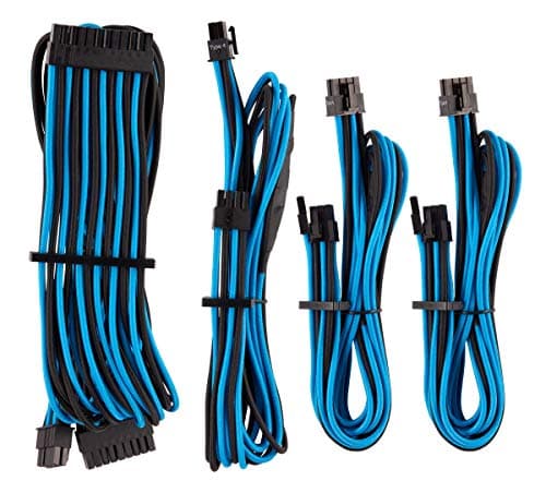 Image of Corsair Premium Individually Sleeved PSU Cables Starter Kit Type 4 Gen 4 – Blue/Black