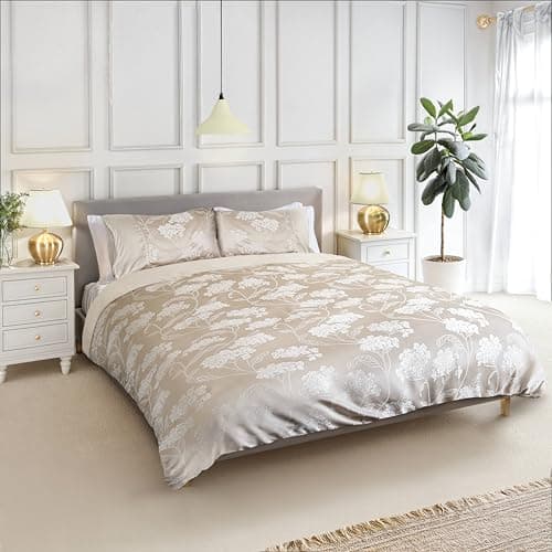 Image of Emma Barclay Blossom - Embellished Jacquard Duvet Set in Cream - King
