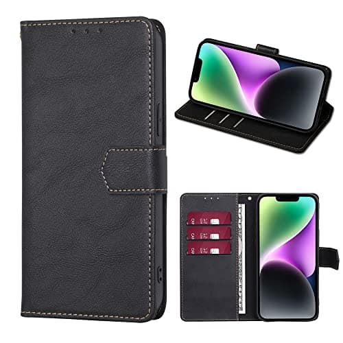 Image of RankOne Flip Wallet Case for vivo X51 5G (6.56" Inches), PU Leather Phone Cover Sleeve Holster - Black