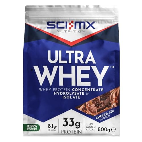 Image of SCI-MX Ultra Whey Protein Muscle Building & Recovery Protein Powder With Naturally Occurring Glutamine & Amino Acids - Chocolate Flavour - 800G - 18 SERVINGS