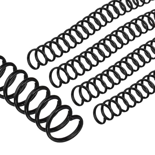 Image of PATIKIL 11mm(7/16") Plastic Spiral Binding Coils, 50 Pcs Binding Spirals 80 Sheet Capacity 4:1 Pitch Binding Spirals for Binding Paper Sheets, Black