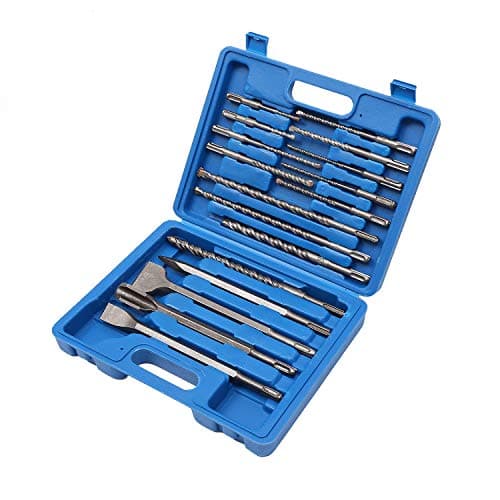 Image of TOPWAY SDS Plus Drill Bit Set with Chisels 17PCs, SDS-Plus Rotary Hammer Drill Bits for Concrete Brick Masonry Marble Granite, Storage Case Included 121694
