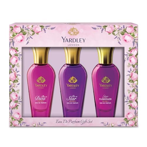 Image of Yardley London Eau de Parfum Trio Collection – Be A Diva, Be A Star & Star Flower Azzi Fragrances, British Heritage Scent Gift Set for Women, Floral & Fruity Perfume Collection for Daily Elegance