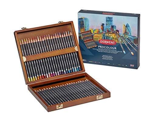 Image of Derwent Procolour Colouring Pencils Set Of 48 In Wooden Gift Box, 4mm Round Core, Premium Core Strength, Smooth Texture, Ideal For Fine Art Drawing & Colouring, Professional Quality, 2302523