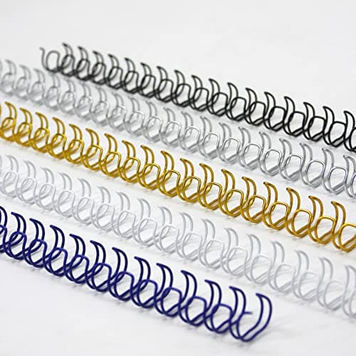 Image of RAYSON Wire Binding Spines, 50 Sheet, 3:1 Pitch, 9.5mm, 34 Loops, A4, Multi-Colour, Pack of 100
